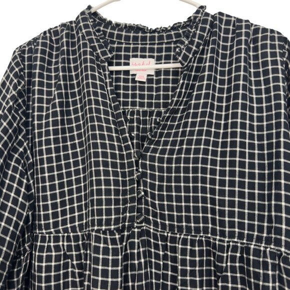 Isabel Maternity Ingrid & Isabel Black & White Checkered Top Blouse SZ XXL - Picture 8 of 13
